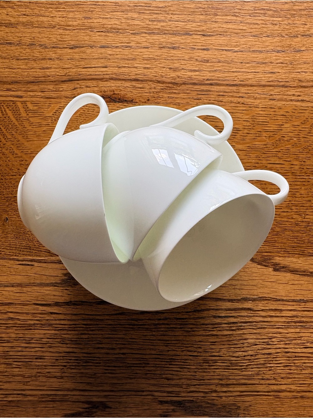 Villeroy & Boch Royal Weiss white Fine Bone- set of three teacups and saucers - Picture 5 of 5